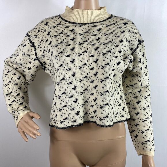 Perspective wool blend long sleeve cropped pullover sweater size S - Picture 1 of 8